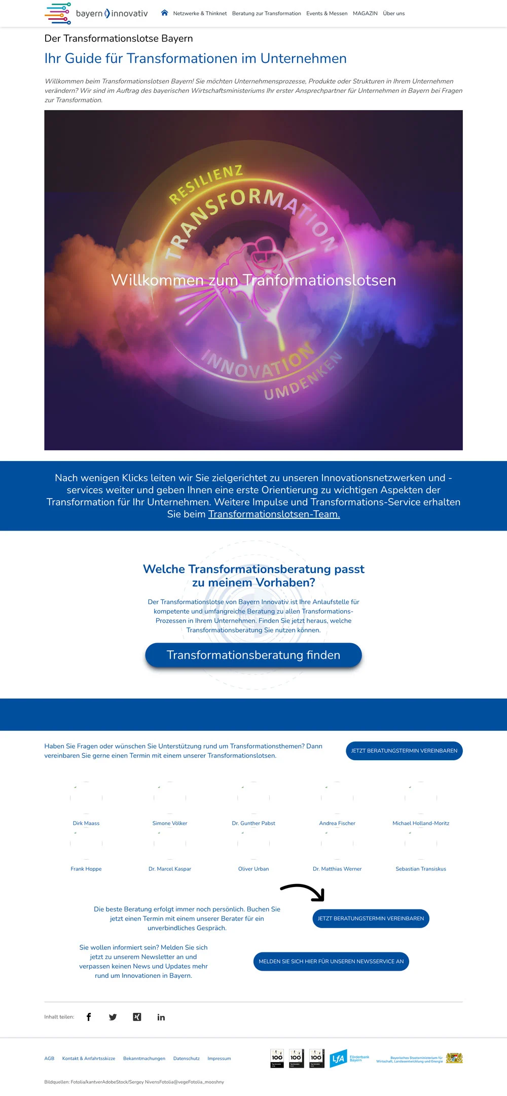 Bayern Innovativ campaign landing page