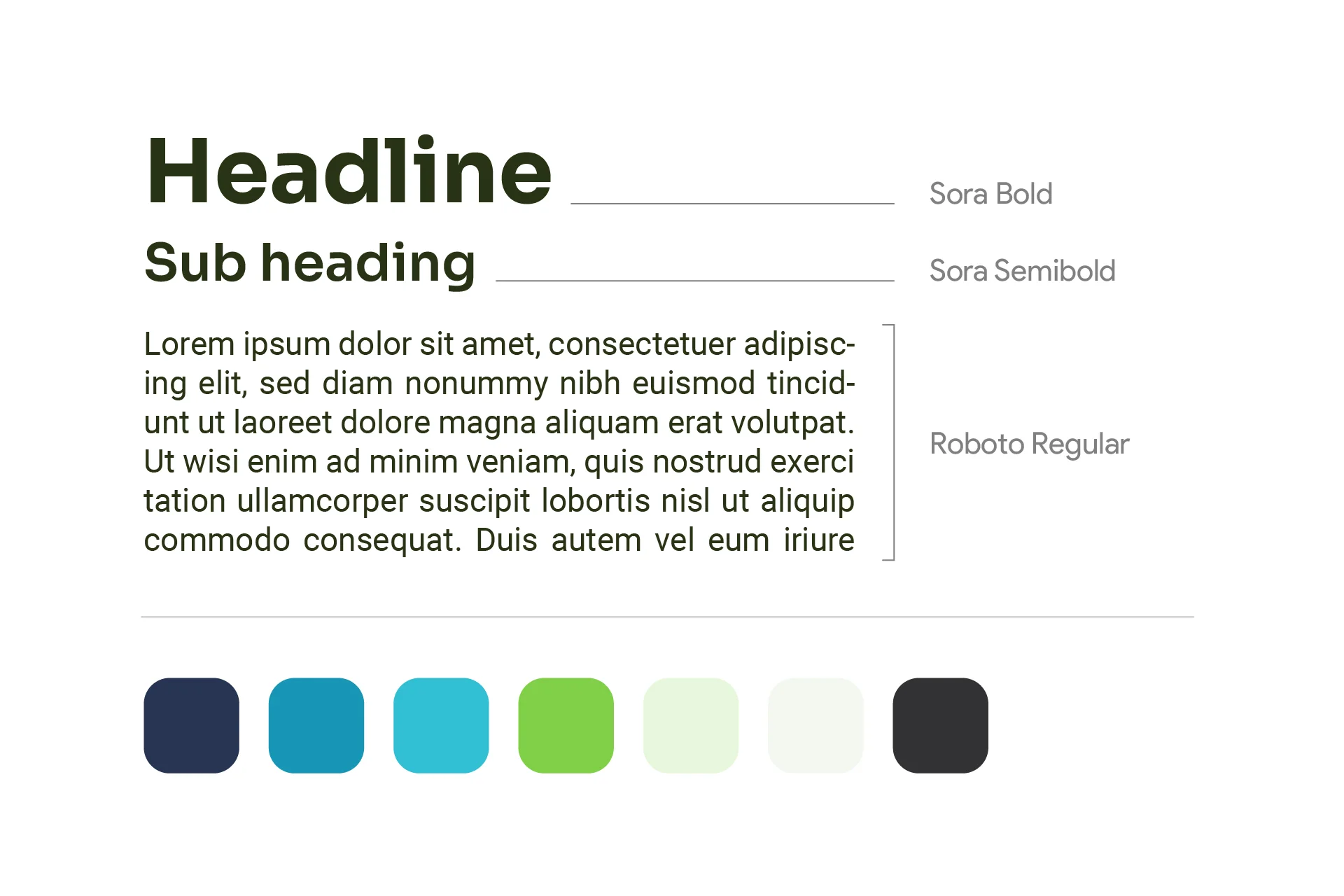 One Drop Wellness typography and colour palette