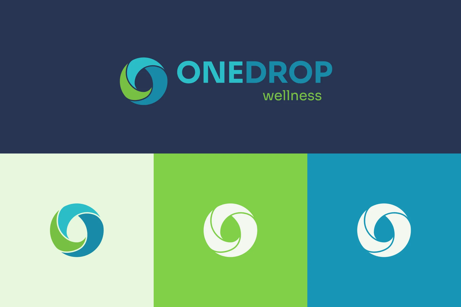 One Drop Wellness logo system and colours